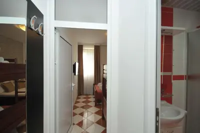 a room with a bathroom with a sink and a toilet at D&D Apartment 1 in Budva