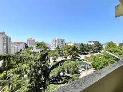 a view of a city from a balcony at Albatros Apartments in Bar
