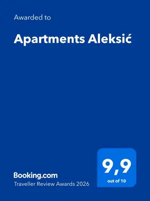 a screenshot of a cell phone with the text upgraded to arguments inclusive at Apartments Aleksić in Bar