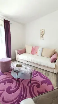 a living room with a couch and a purple rug at Apartment Jelena Sutvara in Kotor