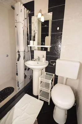 a bathroom with a white toilet and a sink at Apartment Garden in Kotor