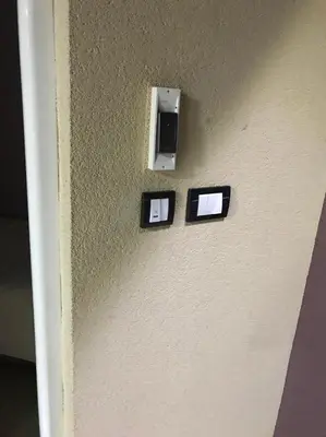 two electrical outlets on a wall in a room at Vip Apartmani Canj in Čanj