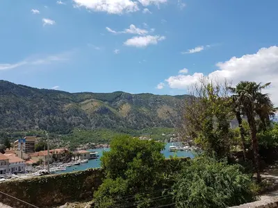 a view of a harbor with boats in the water at S&I room in Kotor
