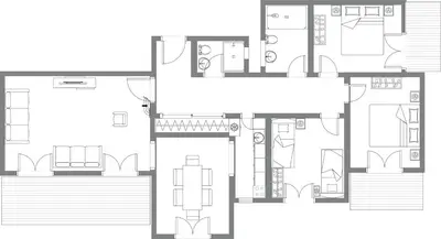 a drawing of a house plan at Apartment Vrutak in Kotor