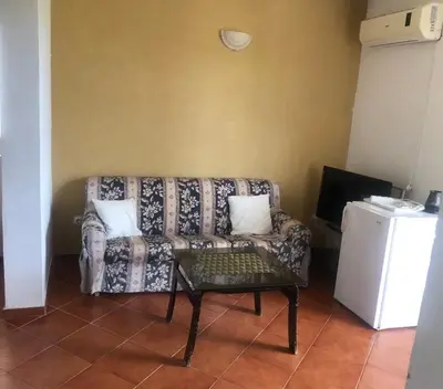 a living room with a couch and a table at Studio apartmani DENNUS in Bar