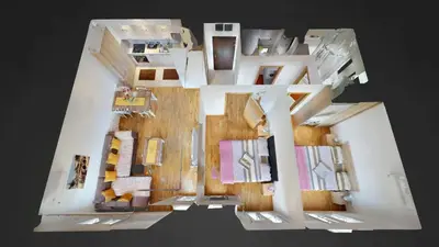 a rendering of a floor plan of a house at Piano Apartments Delta City in Podgorica