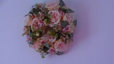 a bouquet of pink flowers on a purple background at Apartment Dmitr Petrovac in Petrovac na Moru