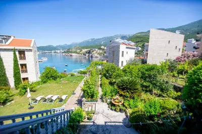 a view of a river from a balcony at Apartment Stanko in Pržno