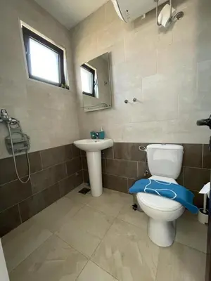 a bathroom with a toilet and a sink at OSA Holiday in Ulcinj
