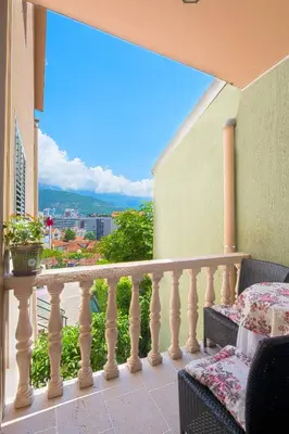 a balcony with a view of a city at Astor apartments in Budva
