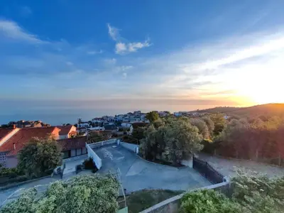 an aerial view of a villa with a swimming pool at BOR - The Entire Home with Sea view in Ulcinj