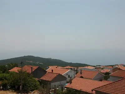 a view of a town with red roofs at Apartments Petrovic in Krimovice