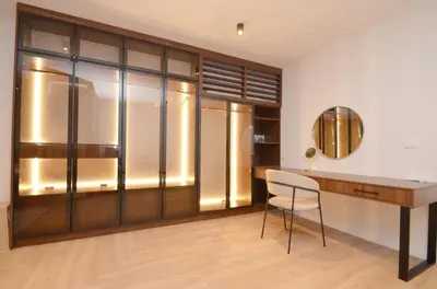 a home office with a desk and a chair at Royal Olive Residence in Kotor