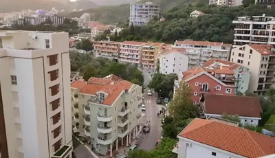 a view of a city with buildings at Belveder Montenegro in Rafailovici