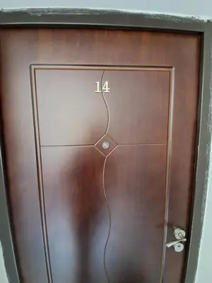 a brown door with the number on it at Belveder Montenegro in Rafailovici
