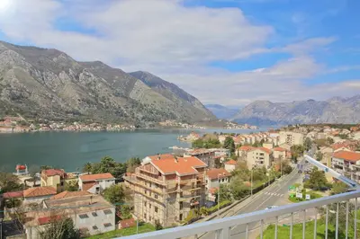 a view of a city and a body of water at Dream Bay View Loki in Kotor