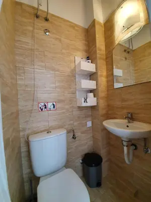 a bathroom with a toilet and a sink at Villa Rolla in Tivat