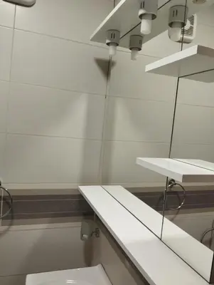 a bathroom with a white toilet and a mirror at Guesthouse Bato in Virpazar