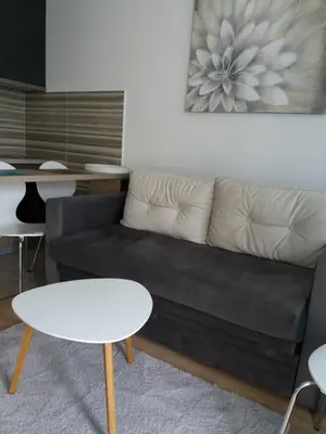 a living room with a couch and a table at Apolonia Lux Apartment in Budva