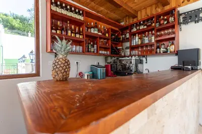 a pineapple sitting on the counter of a bar at Resort Bevilacqua in Budva