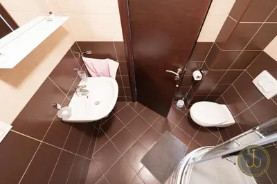 a bathroom with a sink and a toilet at Ancora 3 in Budva