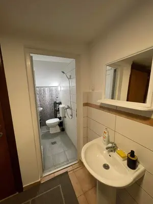 a bathroom with a sink and a toilet at Ori in Podgorica