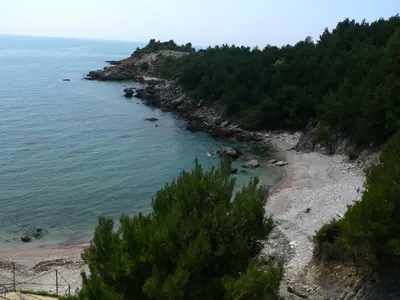 a view of the shoreline of a beach at Apartmani Scepanovic in Sutomore