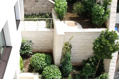 an overhead view of a garden with plants at Hotel Zeta in Budva