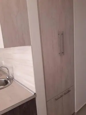 a kitchen with a cupboard and a sink at Apartman Nina in Bar
