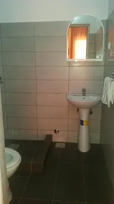 a bathroom with a sink and a toilet at Apartments Popovic in Ulcinj