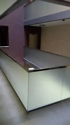 a counter in an empty room with a counter top at Dvosoban stan, Babin Do, Budva sa garazom in Budva