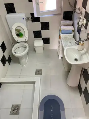 a bathroom with a toilet and a sink at Lotus House Dodoši in Dodoši