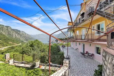 a view from the balcony of a house at Apartments Vidikovac Inn in Kotor