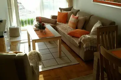 a living room with a couch and a table at Apartments Maljevic Maca in Bar