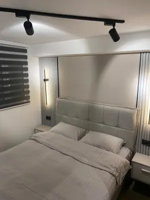 a bedroom with a large white bed with two pillows at Vanessa Apartment in Budva