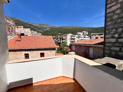 a view from the balcony of a building at Apartments LIDO Petrovac in Petrovac na Moru
