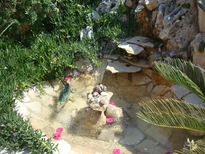a model of a garden with rocks and plants at Apartments Mila Krimovica in Krimovice