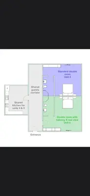 a floor plan of a building with diagrams at Guest house Villa Slavica in Sveti Stefan