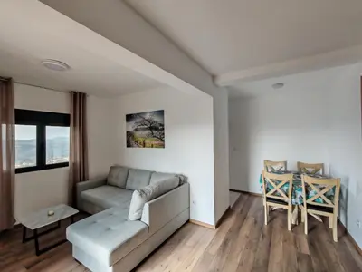 a living room with a couch and a table at Forest Apartments in Kotor