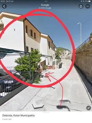 a view of a street with a red circle at DC Apartment D in Kotor