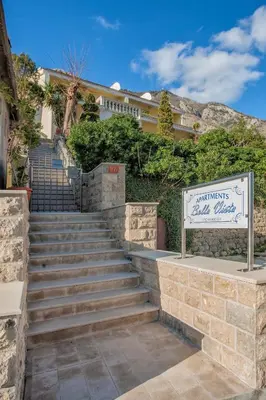 a set of stairs in front of a building at Apartments Bella Vista in Kotor