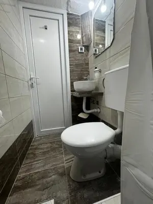 a bathroom with a toilet and a sink at Guesthouse Vila Tamburic in Becici