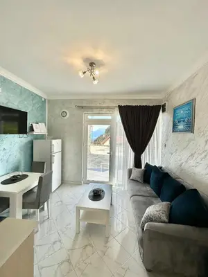 a living room with a couch and a table at Albomi in Kotor