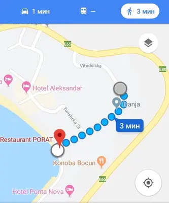 a map of the trek to koala boiseum at Lunde Sea View Apartment in Rafailovici