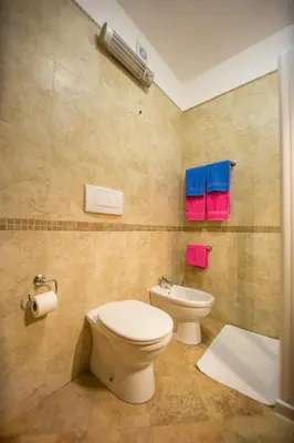a bathroom with a toilet and a sink at Apartment Studio Premier in Rafailovici