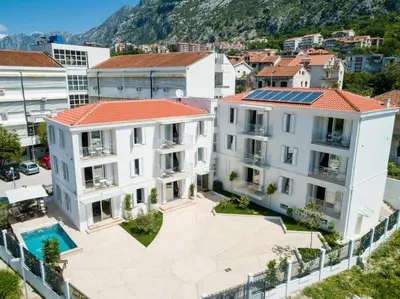an aerial view of buildings in a city at MAISON W in Kotor