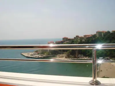 a view of a beach and the ocean from a boat at Sea View Apartment - Ulcinj - 40 sqm in Ulcinj