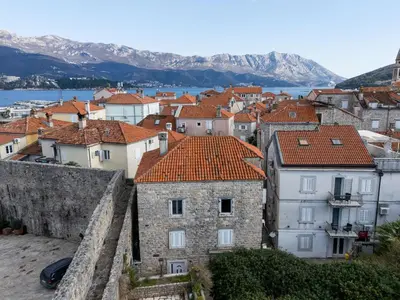 a view of a town from the city walls at Lux - Apartment BCN in Budva