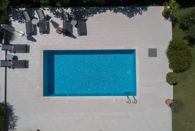 an overhead view of a swimming pool at Villa Mina in Kotor