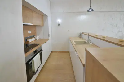 a kitchen with a sink and a counter top at Apartment Old Town Budva in Budva